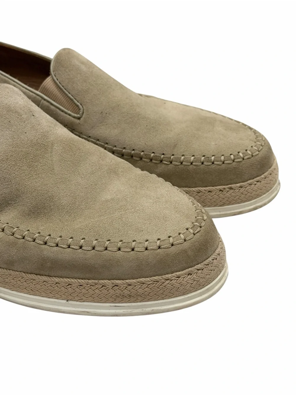 Robert Talbott Men's Size 7 Beige Leather Mason Slip on Loafers S6